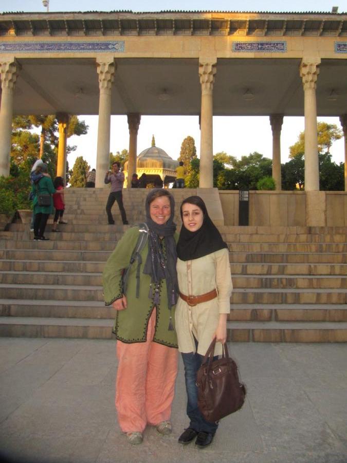 Kathrin and Maryam at Hafez Tomb, Shiraz