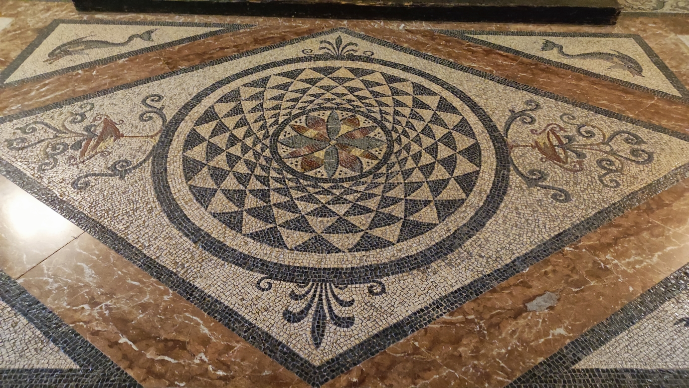 2000 year old mosaics exhibited in the Grandmasters
  palace