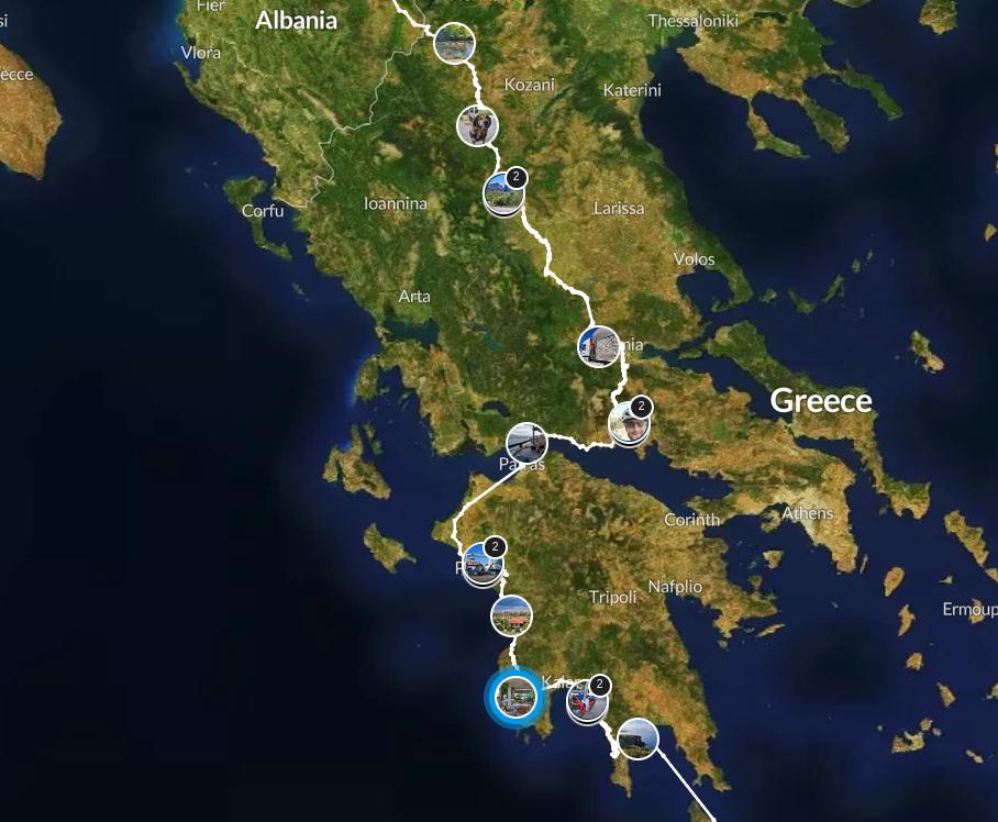 Route through Greece