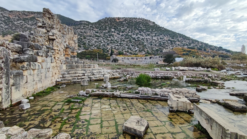 Remains of a tiled road in ancient Limyra